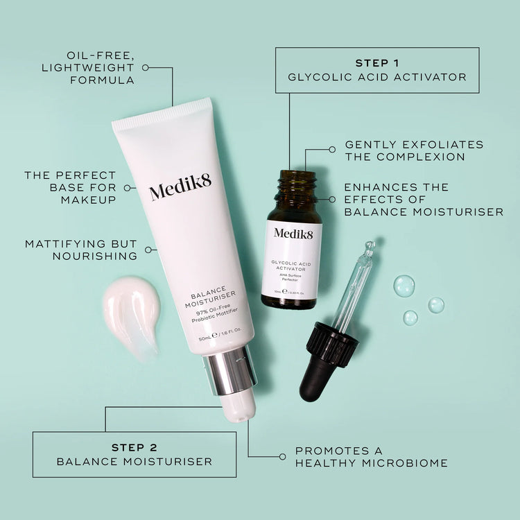 Medik8 Balance Moisturiser & Glycolic Acid Activator 50ml