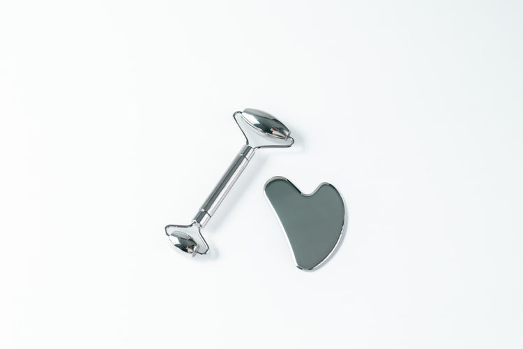 Stainless Steel Roller & Gua Sha Set
